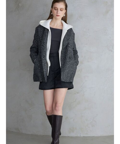 MERCURYDUO（マーキュリーデュオ）の「ダンボールジップアップパーカ（パーカー・レディース・チャコールグレー/オフホワイト/ラベンダー・FREE）」の13枚目の写真