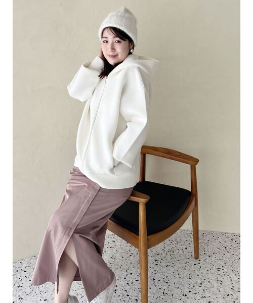 MERCURYDUO（マーキュリーデュオ）の「ダンボールジップアップパーカ（パーカー・レディース・チャコールグレー/オフホワイト/ラベンダー・FREE）」の21枚目の写真