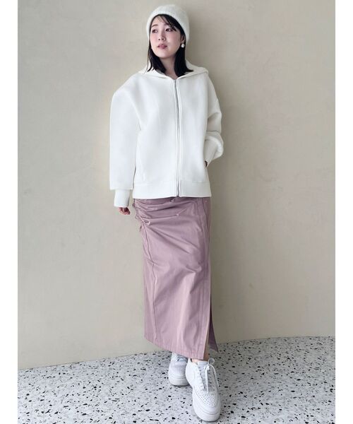 MERCURYDUO（マーキュリーデュオ）の「ダンボールジップアップパーカ（パーカー・レディース・チャコールグレー/オフホワイト/ラベンダー・FREE）」の22枚目の写真