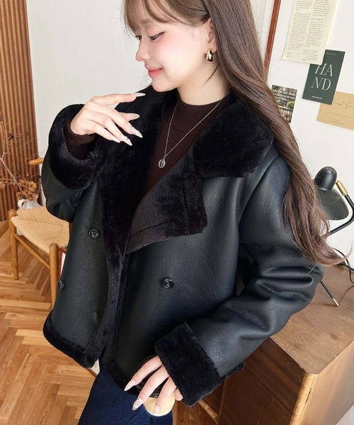 ムートンピーコート 黒 ムートンピーコート 黒 【公式通販】