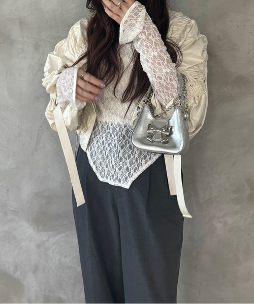 kutir(クティール)の「kutirlune/リボンミニバッグ(ハンドバッグ・レディース・シルバー/ブラック・FREE)」の20枚目の写真