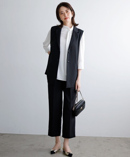 ANY SIS（エニィスィス）の「ドライタッチクール ジレ（その他アウター・レディース・ブラック系/ベージュ系/グレー系3・2）」の4枚目の写真