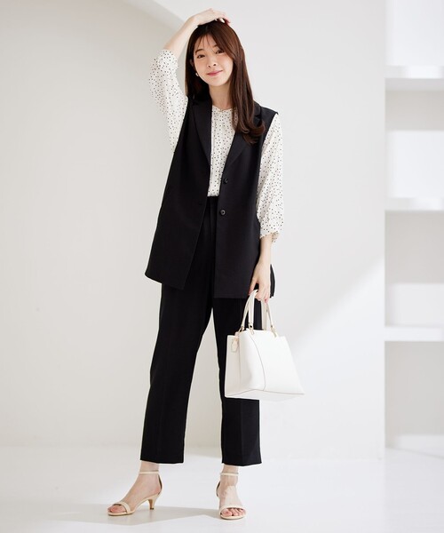 ANY SIS（エニィスィス）の「ドライタッチクール ジレ（その他アウター・レディース・ブラック系/ベージュ系/グレー系3・2）」の7枚目の写真