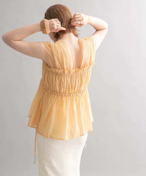 KBF（ケイビーエフ）の「ノースリーブギャザーブラウス（シャツ/ブラウス・レディース・ブラック/オレンジ系その他/レッド・ONE）」の20枚目の写真