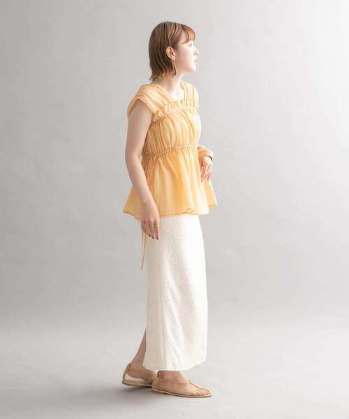 KBF（ケイビーエフ）の「ノースリーブギャザーブラウス（シャツ/ブラウス・レディース・ブラック/オレンジ系その他/レッド・ONE）」の18枚目の写真