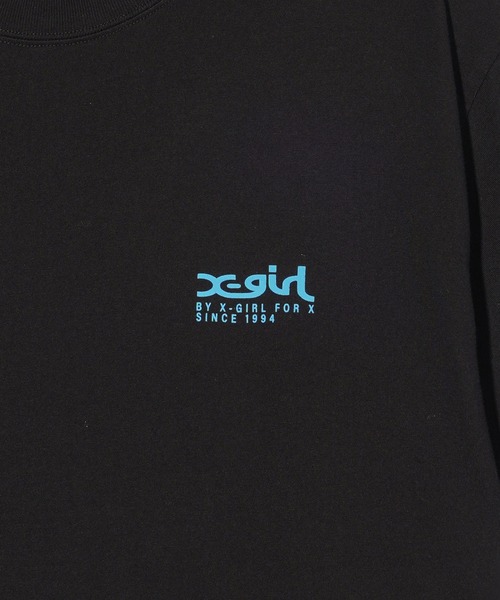 X-girl（エックスガール）の「X-girl VARIOUS LOGOS S/S TEE（Tシャツ/カットソー・レディース・ブラック/ホワイト/ネイビー・S/M/L/XL）」の8枚目の写真