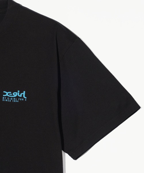 X-girl（エックスガール）の「X-girl VARIOUS LOGOS S/S TEE（Tシャツ/カットソー・レディース・ブラック/ホワイト/ネイビー・S/M/L/XL）」の9枚目の写真
