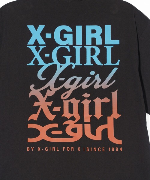 X-girl（エックスガール）の「X-girl VARIOUS LOGOS S/S TEE（Tシャツ/カットソー・レディース・ブラック/ホワイト/ネイビー・S/M/L/XL）」の11枚目の写真