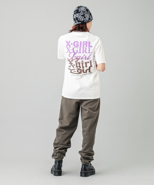 X-girl（エックスガール）の「X-girl VARIOUS LOGOS S/S TEE（Tシャツ/カットソー・レディース・ブラック/ホワイト/ネイビー・S/M/L/XL）」の14枚目の写真
