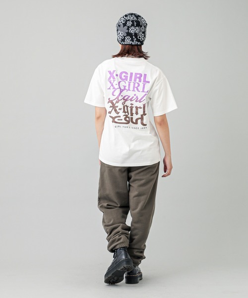 X-girl（エックスガール）の「X-girl VARIOUS LOGOS S/S TEE（Tシャツ/カットソー・レディース・ブラック/ホワイト/ネイビー・S/M/L/XL）」の15枚目の写真