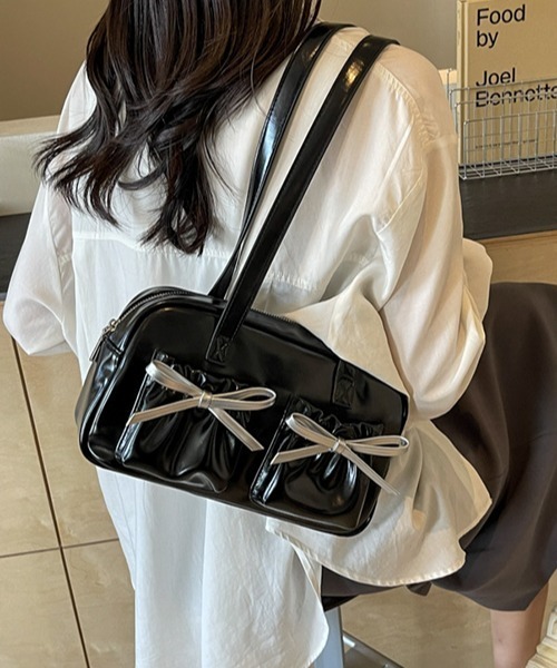 セール】Y2K ダブルポケットリボンスクエアバッグ（ショルダーバッグ