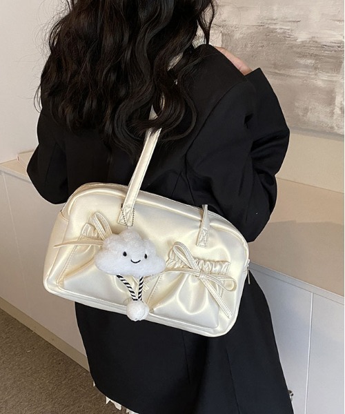 関税送料込◆Acne Studios◆リボン レザーショルダーバッグ Y2K すぐお届け AcneStudios リボン マルチポケット マイクロバッグ