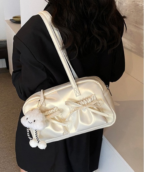 セール】Y2K ダブルポケットリボンスクエアバッグ（ショルダーバッグ