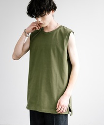 Upscape Audience アップスケープオーディエンス 日本製 国産VORTEX 8オンス MVS天竺 サイドスリットノースリーブTシャツ AUD6528