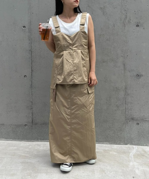 CIAOPANIC TYPY（チャオパニックティピー）の「【ベルト付き】ナイロンバックマーメイドカーゴスカート（スカート・レディース・カーキ/ブラック/ベージュ・SMALL/MEDIUM）」の5枚目の写真