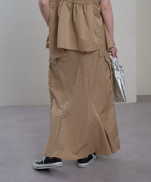 CIAOPANIC TYPY（チャオパニックティピー）の「【ベルト付き】ナイロンバックマーメイドカーゴスカート（スカート・レディース・カーキ/ブラック/ベージュ・SMALL/MEDIUM）」の14枚目の写真