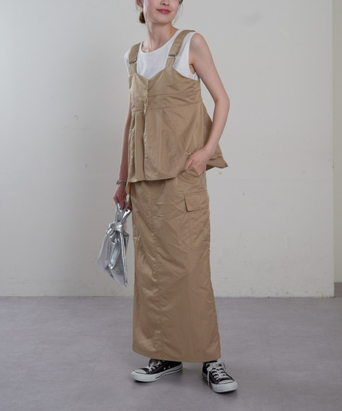 CIAOPANIC TYPY（チャオパニックティピー）の「【ベルト付き】ナイロンバックマーメイドカーゴスカート（スカート・レディース・カーキ/ブラック/ベージュ・SMALL/MEDIUM）」の16枚目の写真