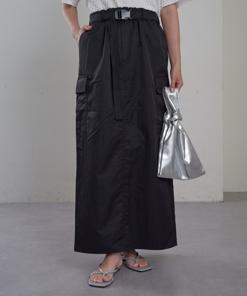 CIAOPANIC TYPY（チャオパニックティピー）の「【ベルト付き】ナイロンバックマーメイドカーゴスカート（スカート・レディース・カーキ/ブラック/ベージュ・SMALL/MEDIUM）」の20枚目の写真