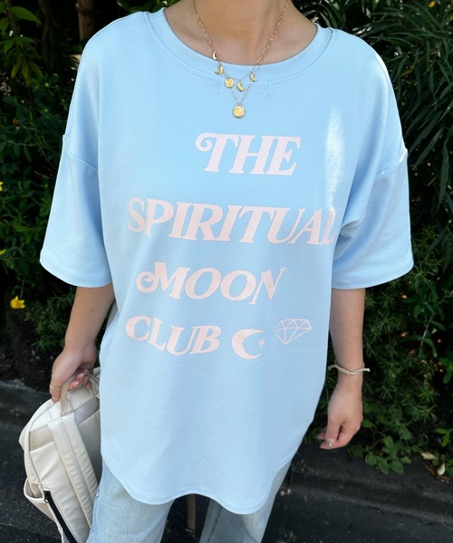 sandlessmoon（サンドレスムーン）の「THE SPIRITUAL MOON CLUB Tシャツ（Tシャツ/カットソー・レディース・ブラック/サックスブルー・FREE）」の2枚目の写真