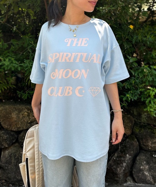 sandlessmoon（サンドレスムーン）の「THE SPIRITUAL MOON CLUB Tシャツ（Tシャツ/カットソー・レディース・ブラック/サックスブルー・FREE）」の4枚目の写真