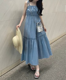 clear | 無地柄アソート肩リボンキャミワンピース≪2024SS新作≫(ワンピース)