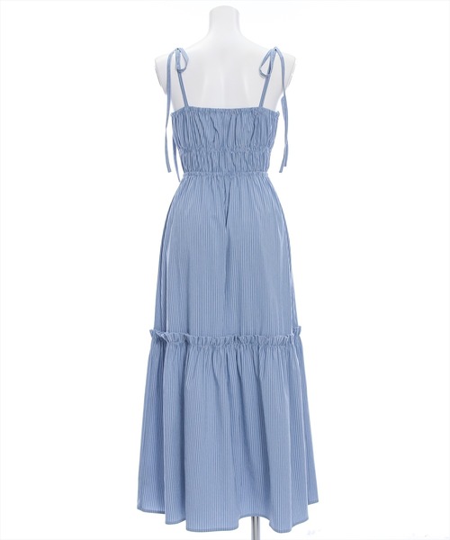 clear（クリア）の「無地柄アソート肩リボンキャミワンピース≪2024SS≫（ワンピース・レディース・カーキ/ブラック/ブルー系その他・F）」の7枚目の写真