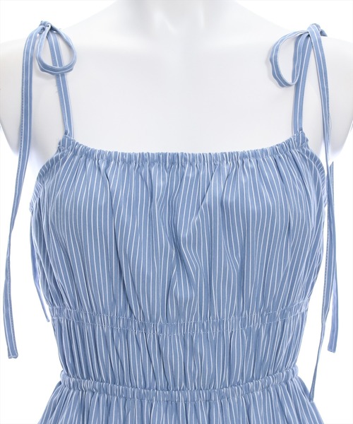 clear（クリア）の「無地柄アソート肩リボンキャミワンピース≪2024SS≫（ワンピース・レディース・カーキ/ブラック/ブルー系その他・F）」の5枚目の写真