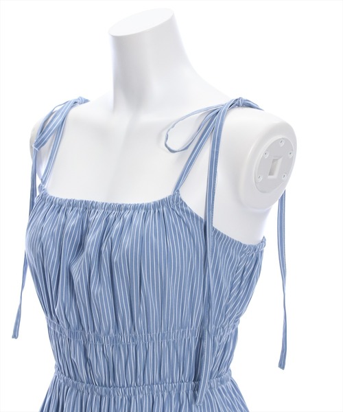 clear（クリア）の「無地柄アソート肩リボンキャミワンピース≪2024SS≫（ワンピース・レディース・カーキ/ブラック/ブルー系その他・F）」の6枚目の写真