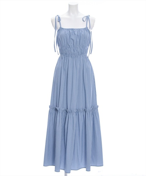 clear（クリア）の「無地柄アソート肩リボンキャミワンピース≪2024SS≫（ワンピース・レディース・カーキ/ブラック/ブルー系その他・F）」の19枚目の写真