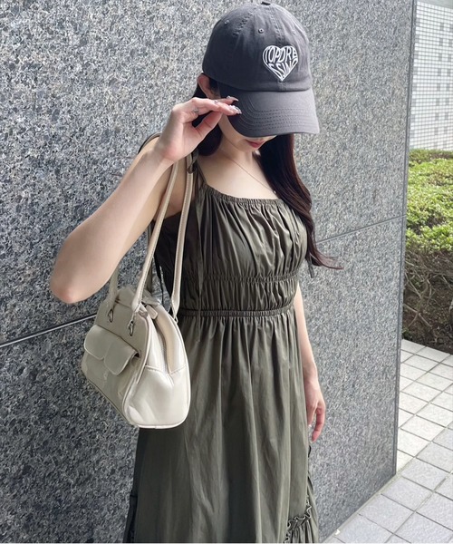 clear（クリア）の「無地柄アソート肩リボンキャミワンピース≪2024SS≫（ワンピース・レディース・カーキ/ブラック/ブルー系その他・F）」の21枚目の写真