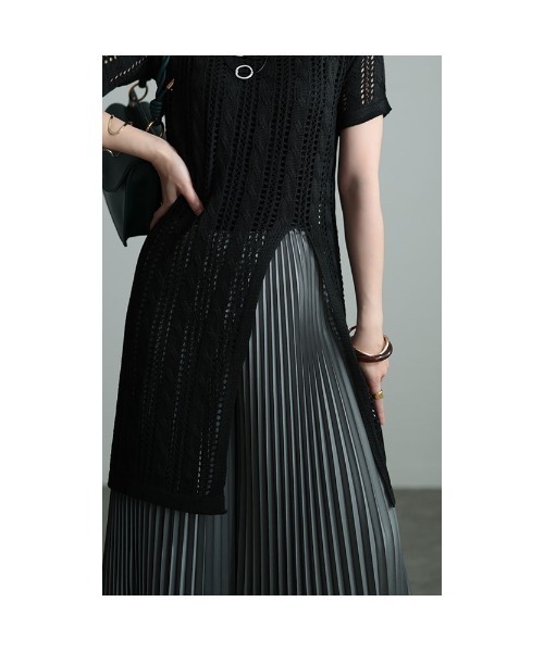 Sawa a la mode（サワアラモード）の「透かしケーブルチュニック（チュニック・レディース・ホワイト/ブラック・FREE）」の18枚目の写真