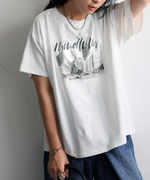 風景画プリントTシャツ