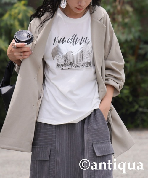 未使用 新品 Corteiz 風景画プリント Vネック tシャツ Lサイズ
