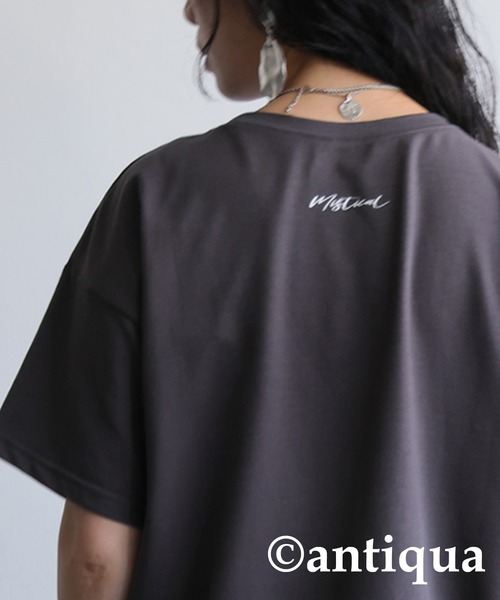 antiqua(アンティカ)の「風景画プリントTシャツ(Tシャツ/カットソー・レディース・ホワイト/チャコールグレー・ONESIZE)」の11枚目の写真
