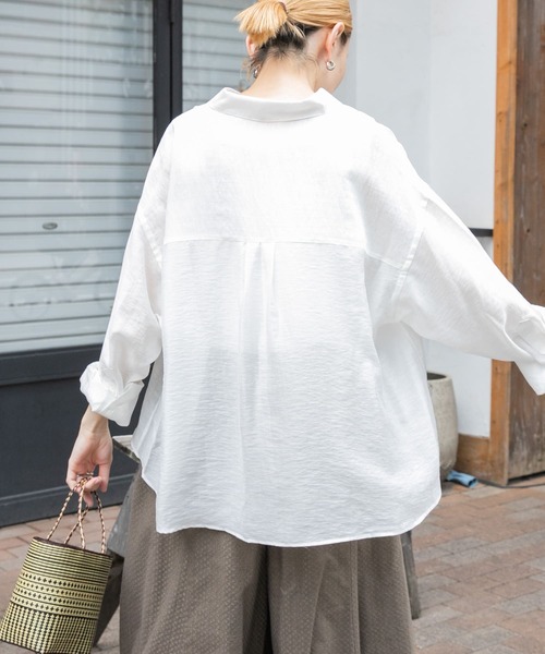 ブラウス シャツ シアーボクシーシャツ レディース STYLEMIXER ブラウス シャツ シアーボクシーシャツ レディース