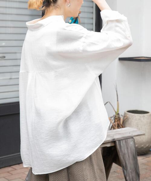 FORK&SPOON（フォークアンドスプーン）の「FORK&SPOON　ボクシーシアーシャツ（シャツ/ブラウス・レディース・オフホワイト/ブラック・1）」の7枚目の写真