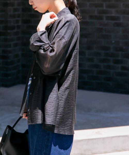 FORK&SPOON（フォークアンドスプーン）の「FORK&SPOON　ボクシーシアーシャツ（シャツ/ブラウス・レディース・オフホワイト/ブラック・1）」の14枚目の写真