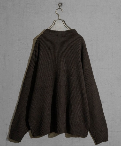 JOHN'S CLOSET(ジョンズクローゼット)の「【40I】ワイドシルエット モックネック ローゲージニット(ニット/セーター・メンズ・グレー/ブラック/ベージュ/ダークグレー/ブラウン/ダークブラウン・X-LARGE/LARGE/MEDIUM)」の9枚目の写真