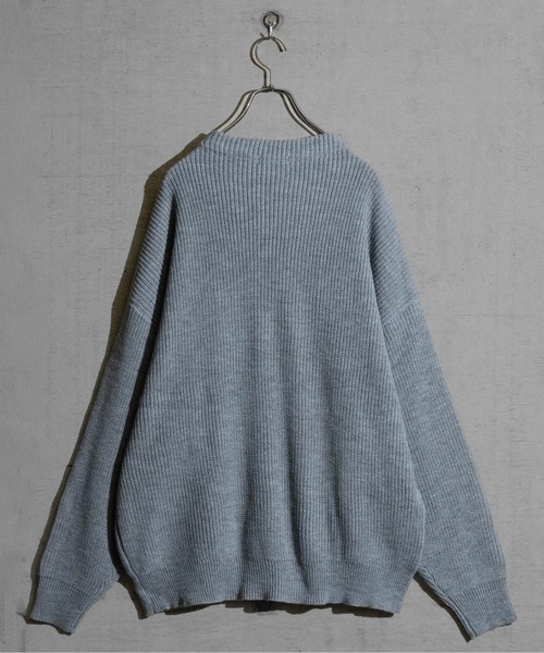 JOHN'S CLOSET(ジョンズクローゼット)の「【40I】ワイドシルエット モックネック ローゲージニット(ニット/セーター・メンズ・グレー/ブラック/ベージュ/ダークグレー/ブラウン/ダークブラウン・X-LARGE/LARGE/MEDIUM)」の8枚目の写真