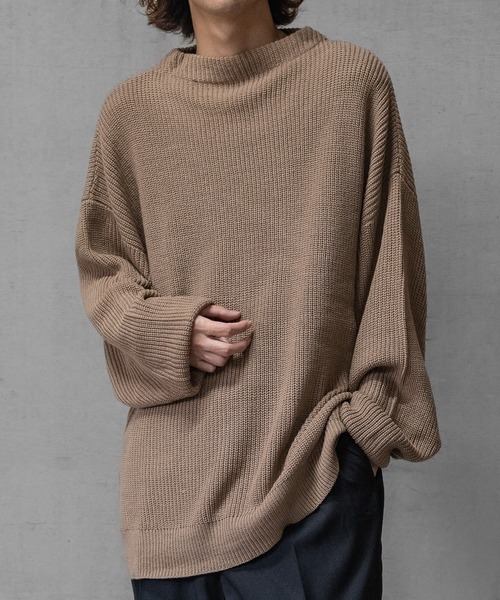 JOHN'S CLOSET(ジョンズクローゼット)の「【40I】ワイドシルエット モックネック ローゲージニット(ニット/セーター・メンズ・グレー/ブラック/ベージュ/ダークグレー/ブラウン/ダークブラウン・X-LARGE/LARGE/MEDIUM)」の18枚目の写真