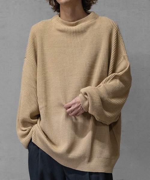 JOHN'S CLOSET(ジョンズクローゼット)の「【40I】ワイドシルエット モックネック ローゲージニット(ニット/セーター・メンズ・グレー/ブラック/ベージュ/ダークグレー/ブラウン/ダークブラウン・X-LARGE/LARGE/MEDIUM)」の21枚目の写真