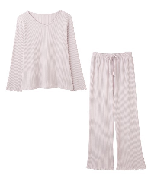 PEACH JOHN（ピーチジョン）の「【オーガニックコットン100%。長袖・長ズボンで寝冷え対策にも◎】オーガニックコットンパジャマ（ルームウェア/パジャマ・レディース・ダークラベンダー/グレー・S/M/M/L）」の8枚目の写真