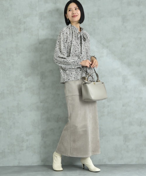 INTERPLANET(インタープラネット)の「デシン花柄ラグラン長袖ボウタイカラーブラウス(シャツ/ブラウス・レディース・オフホワイト/ブラック・MEDIUM/LARGE)」の14枚目の写真