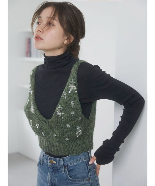 Ungrid（アングリッド）の「ハイネックシアーロングスリーブTee（Tシャツ/カットソー・レディース・グリーン系その他/ブルー/ブラック/ピンク/オフホワイト・FREE）」の3枚目の写真