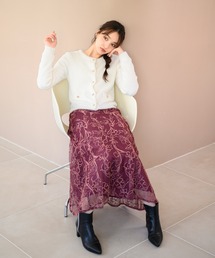 モール刺繍チュールスカート/MM437209