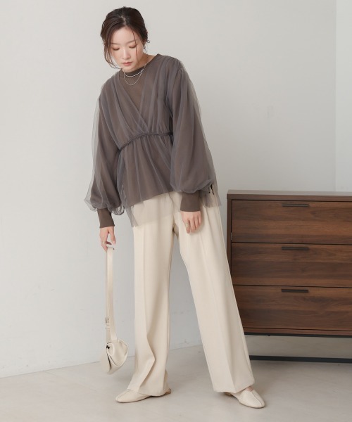 Bab（バブ）の「【大人気アイテム再販！】チュールレイヤードスウェット（スウェット・レディース・アイボリー/モカ/チャコールグレー・FREE）」の20枚目の写真