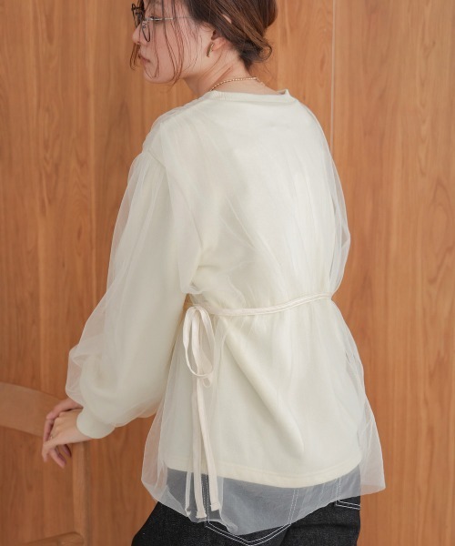 Bab（バブ）の「【大人気アイテム再販！】チュールレイヤードスウェット（スウェット・レディース・アイボリー/モカ/チャコールグレー・FREE）」の11枚目の写真