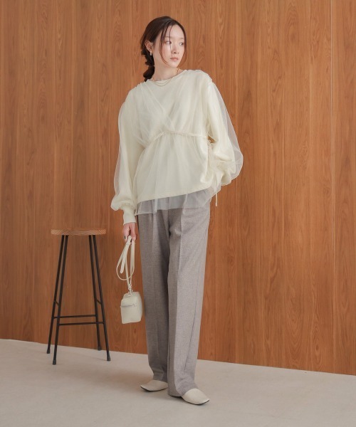 Bab（バブ）の「【大人気アイテム再販！】チュールレイヤードスウェット（スウェット・レディース・アイボリー/モカ/チャコールグレー・FREE）」の12枚目の写真