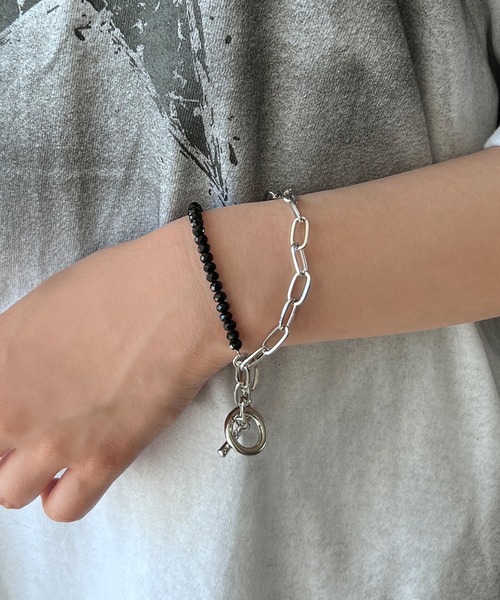 Figments（フィグメンツ）の「チェーン&ストーンブレス（ブレスレット・レディース・シルバー・FREE）」の5枚目の写真