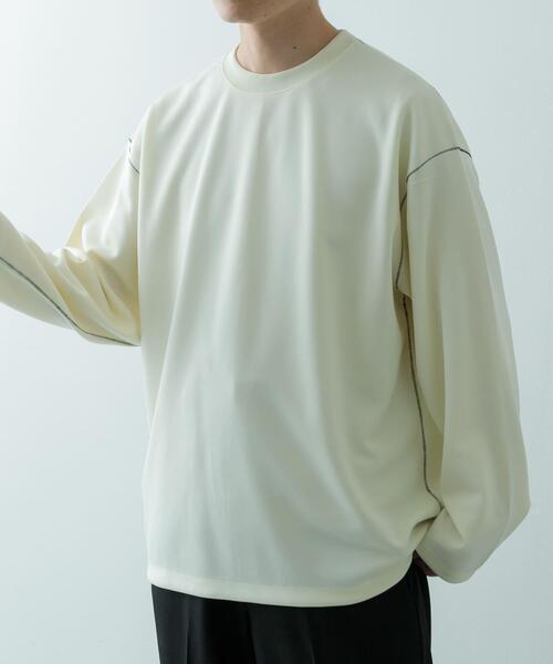 ITEMS URBANRESEARCH（アイテムズ アーバンリサーチ）の「ソフトダンボール カラーステッチ カットソー（Tシャツ/カットソー・メンズ・ブルー/アイボリー/ブラック・MEDIUM/LARGE）」の6枚目の写真